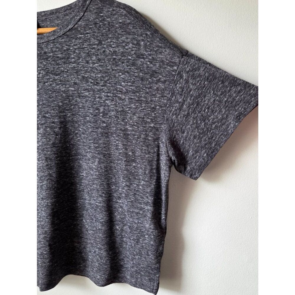 EUC OLD NAVY LINEN BLEND GREY HEATHERED TEE SIZE SMALL OVERSIZED - Picture 4 of 11